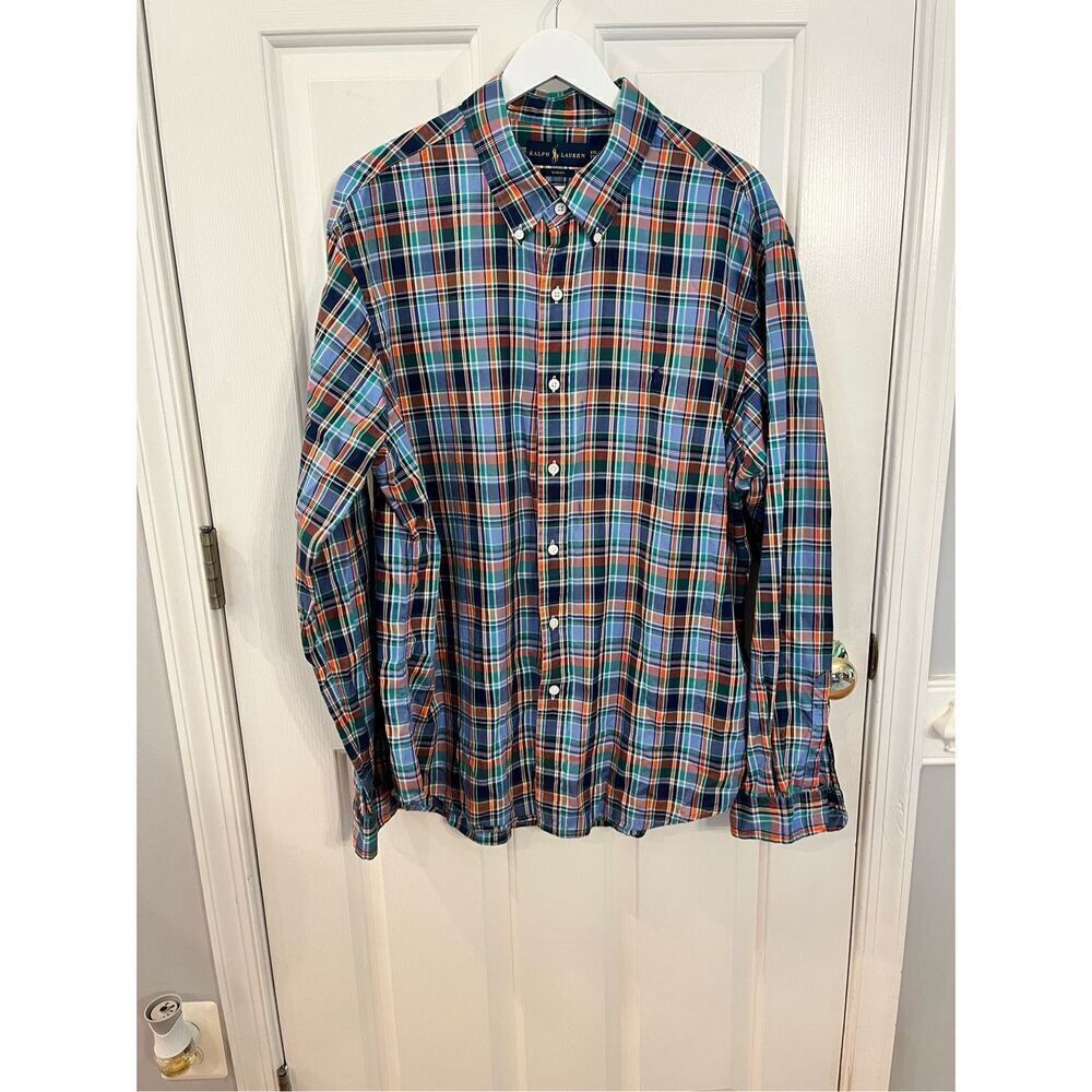 Ralph Lauren S/2 Plaid & Gingham Button Down Shirts sz XXL EUC